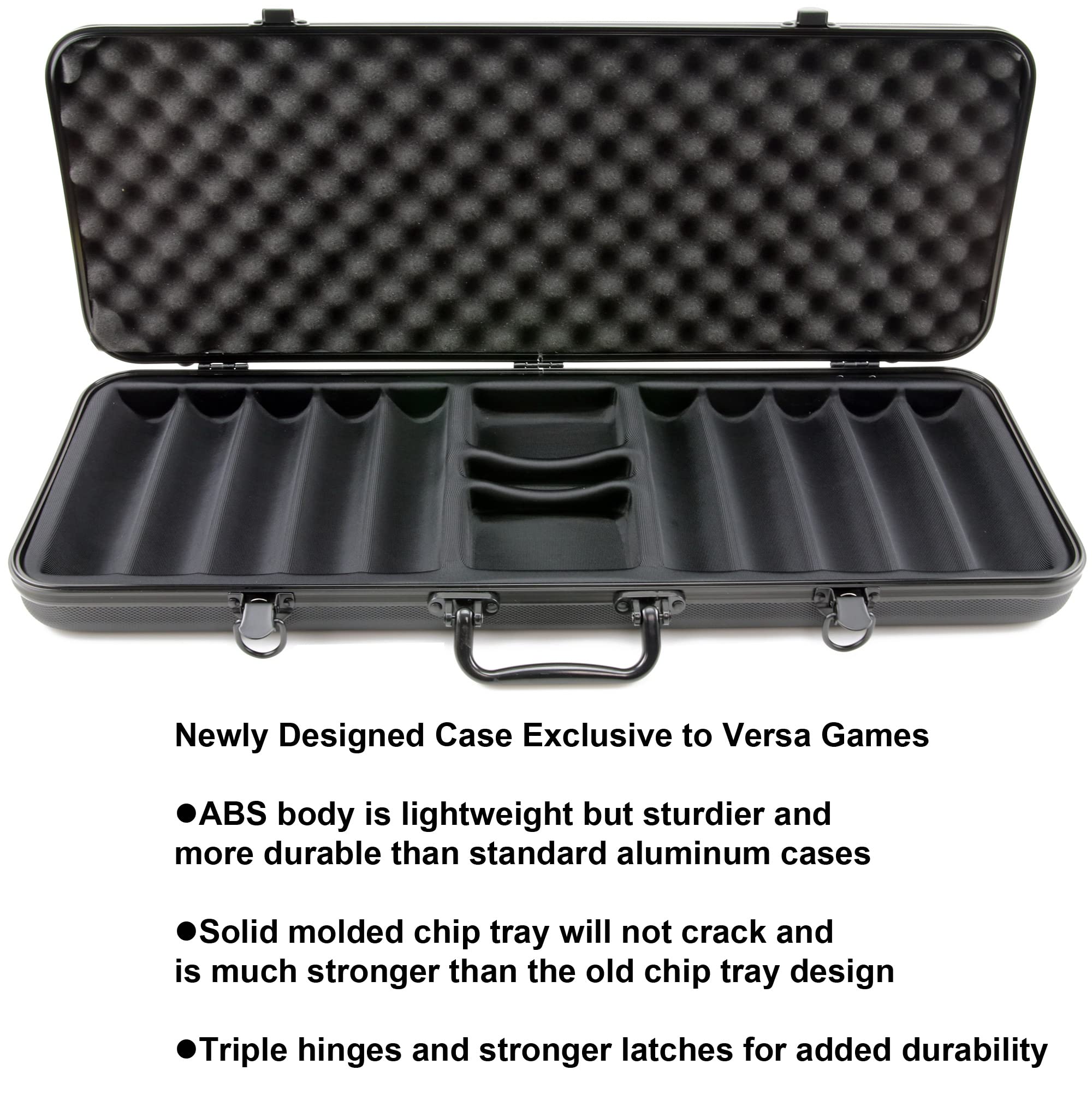 Versa Games Pro poker chip case front shows durable ABS construction