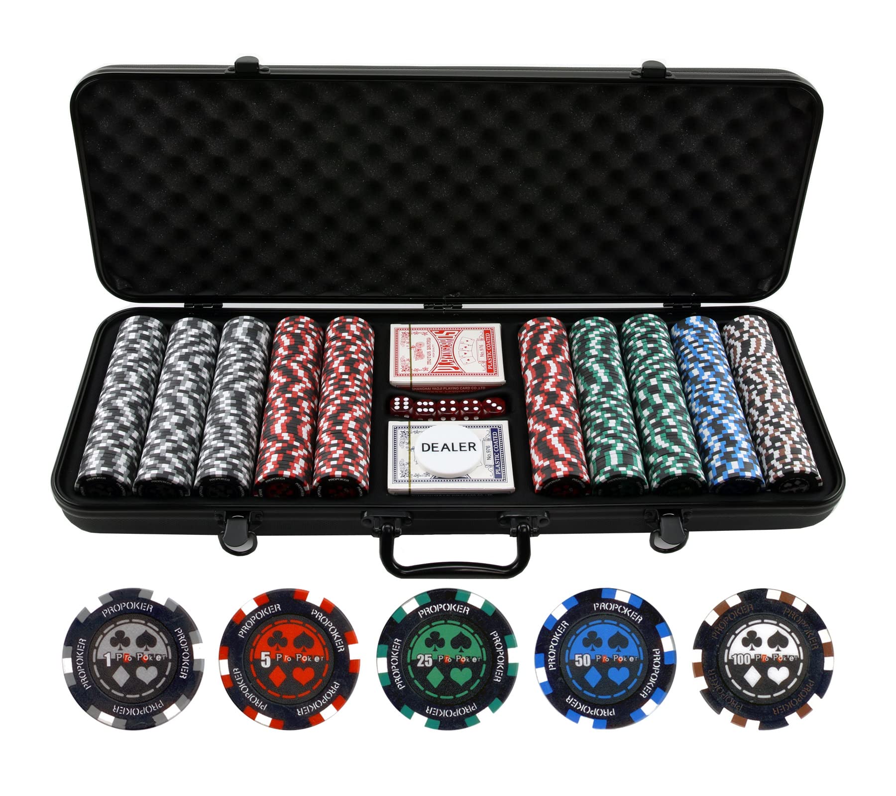 Versa Games Pro poker chips collection in vibrant colors for home games