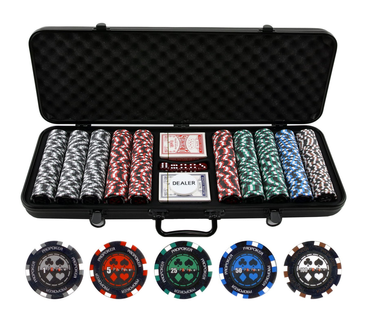 Versa Games Pro poker chips collection in vibrant colors for home games