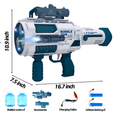 VERSDITAS bubble gun indoors boosting party atmosphere with thousands of bubbles.