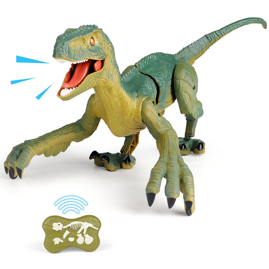 VERTOY RC dinosaur walking velociraptor offers interactive indoor play and motion.