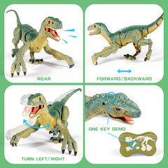 VERTOY remote velociraptor roars as it dances across the floor.