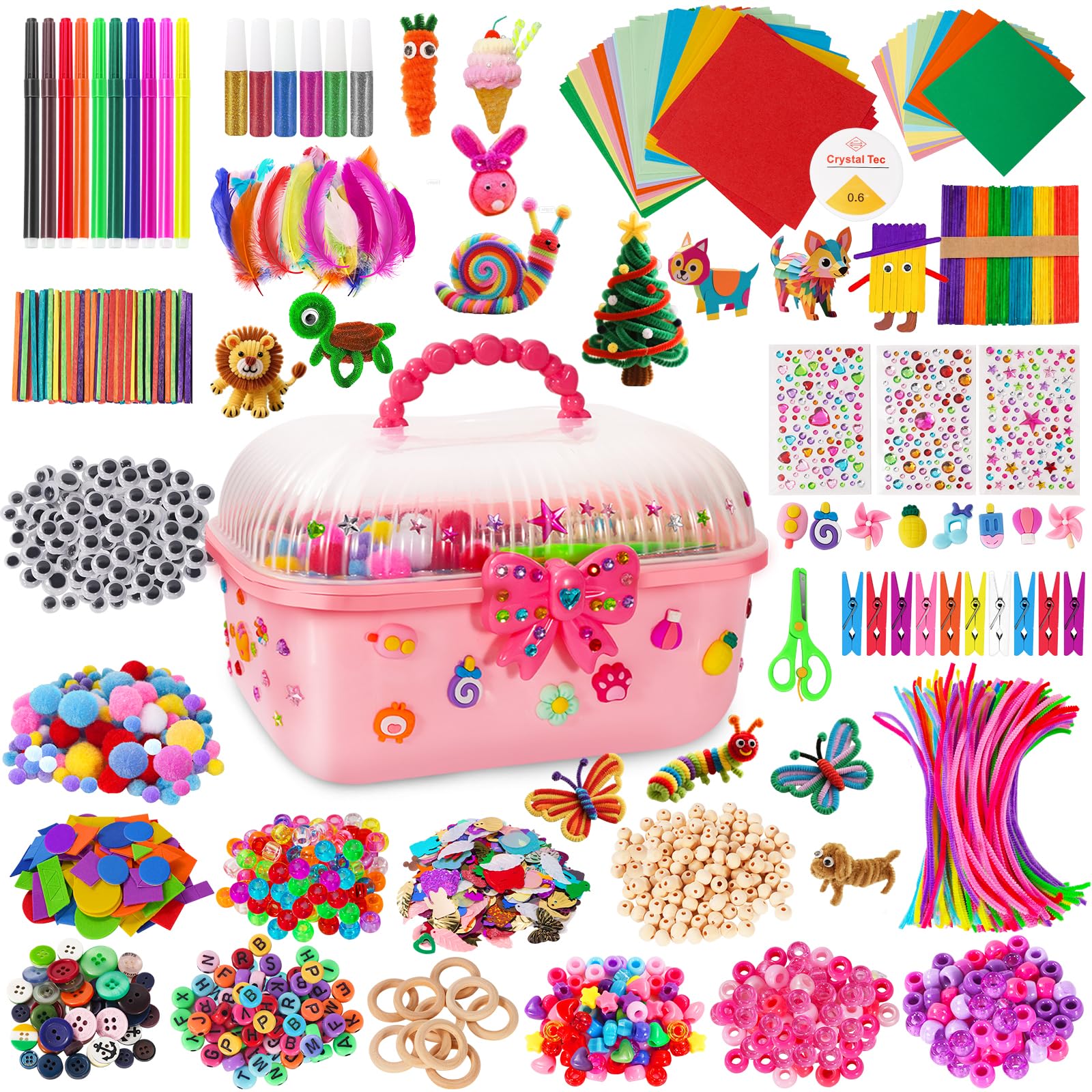 VERYHDSN large craft box keeps art supplies organized for kids