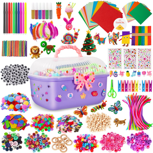 VERYHDSN arts kit: large craft box open with colorful supplies for creative projects.