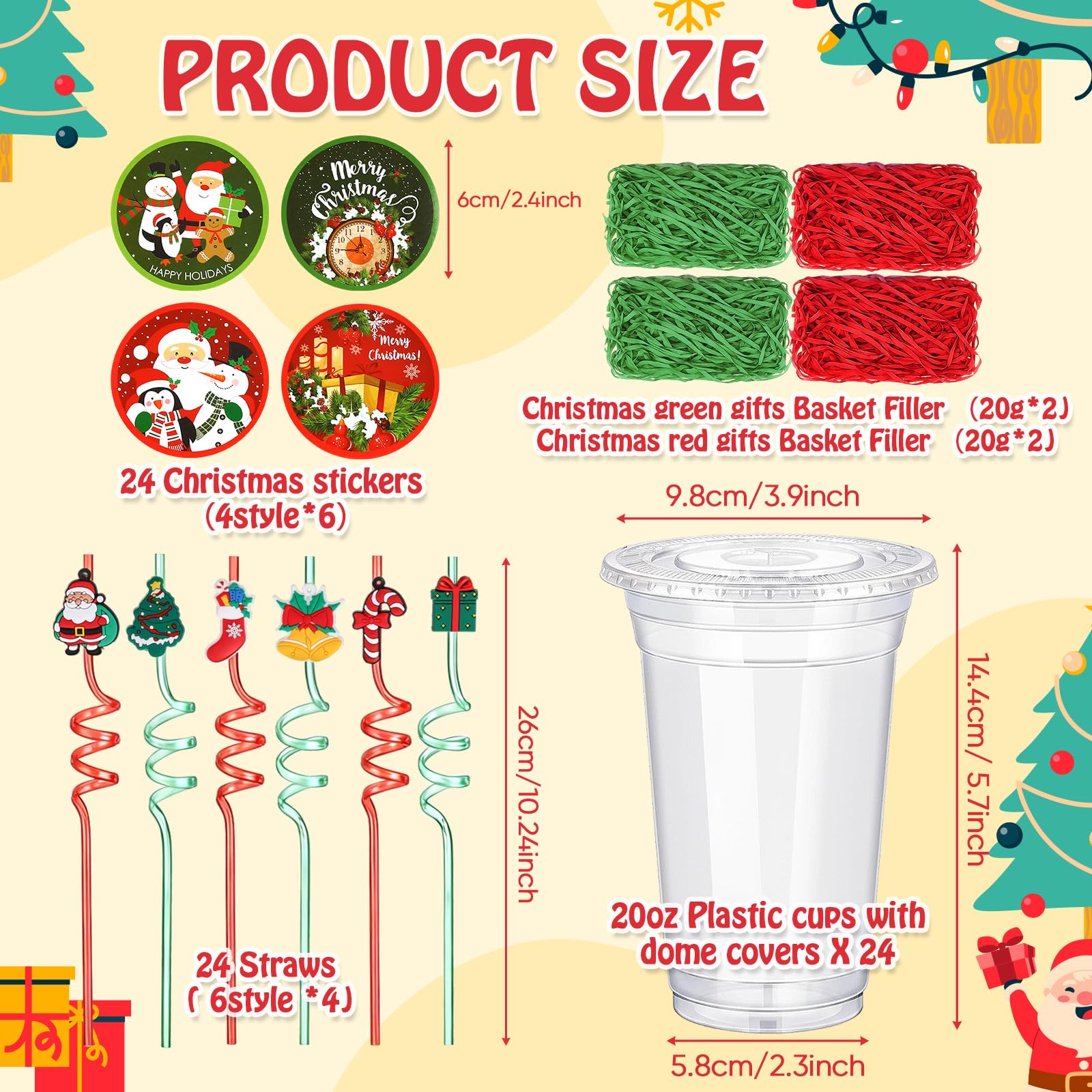 Vesici curly red-green straws enhance holiday drinks