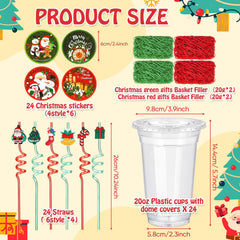 Vesici curly red-green straws enhance holiday drinks