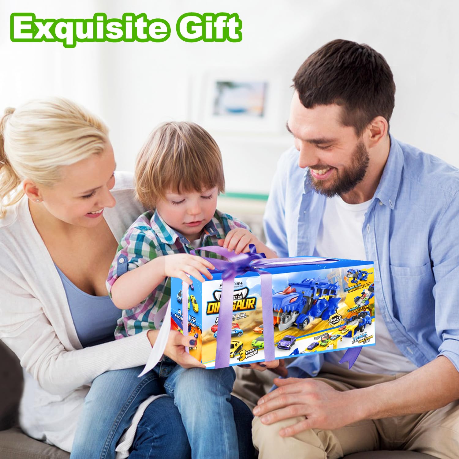 VESIHOLO gift-ready dinosaur truck set for gifting