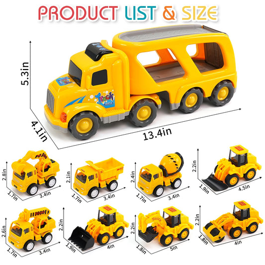 Veslier 9in1 construction truck with eight mini trucks, versatile play