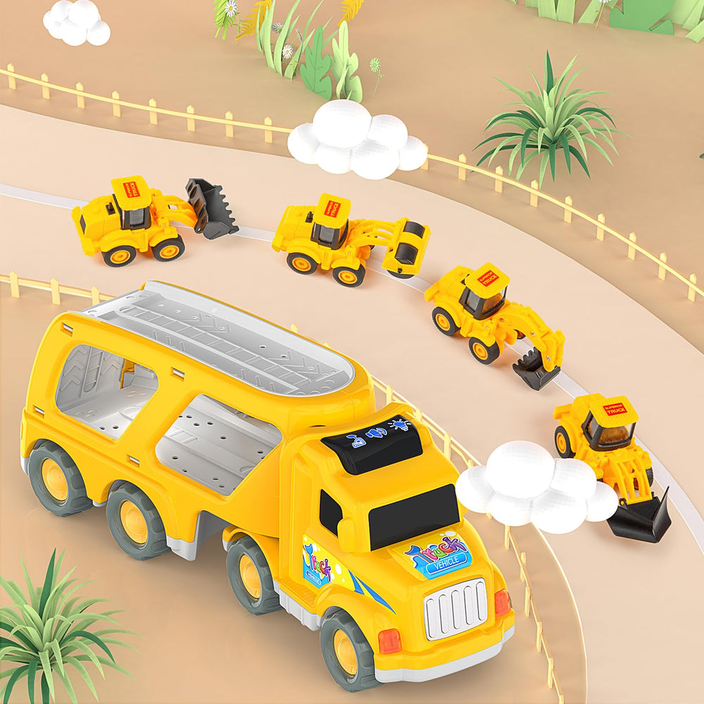 Veslier gift-ready construction truck set, ideal birthday or holiday gift.