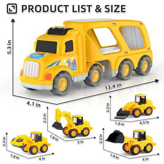 Veslier six mini cars included for varied building and transport play.