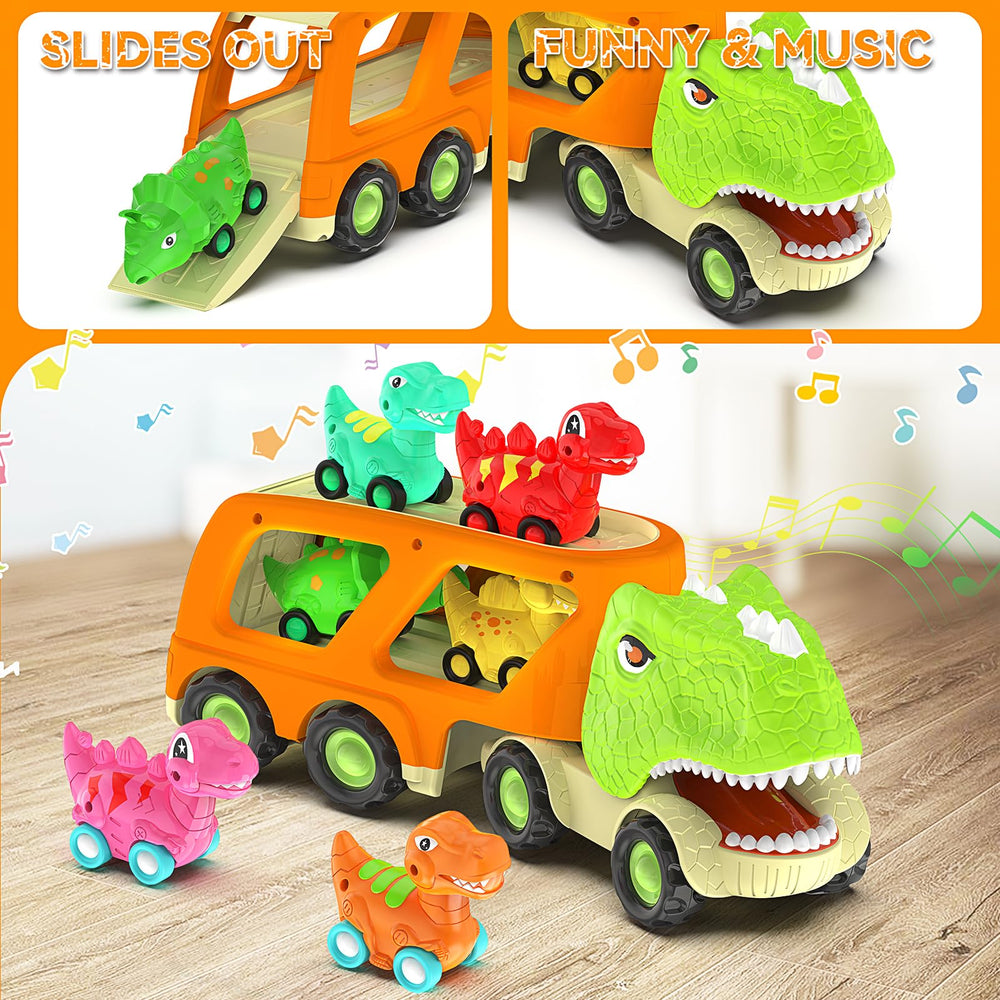 Veslier dinosaur head truck front view for realistic pretend adventures