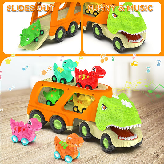 Veslier dinosaur head truck front view for realistic pretend adventures