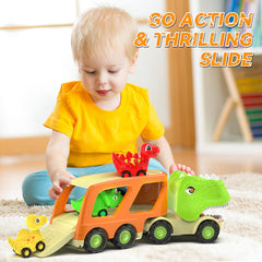 Veslier bath-time friendly dinosaur truck resists mold and cleans easily