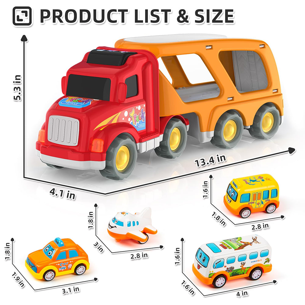 Veslier truck lights flash and whistle button for vivid pretend play.