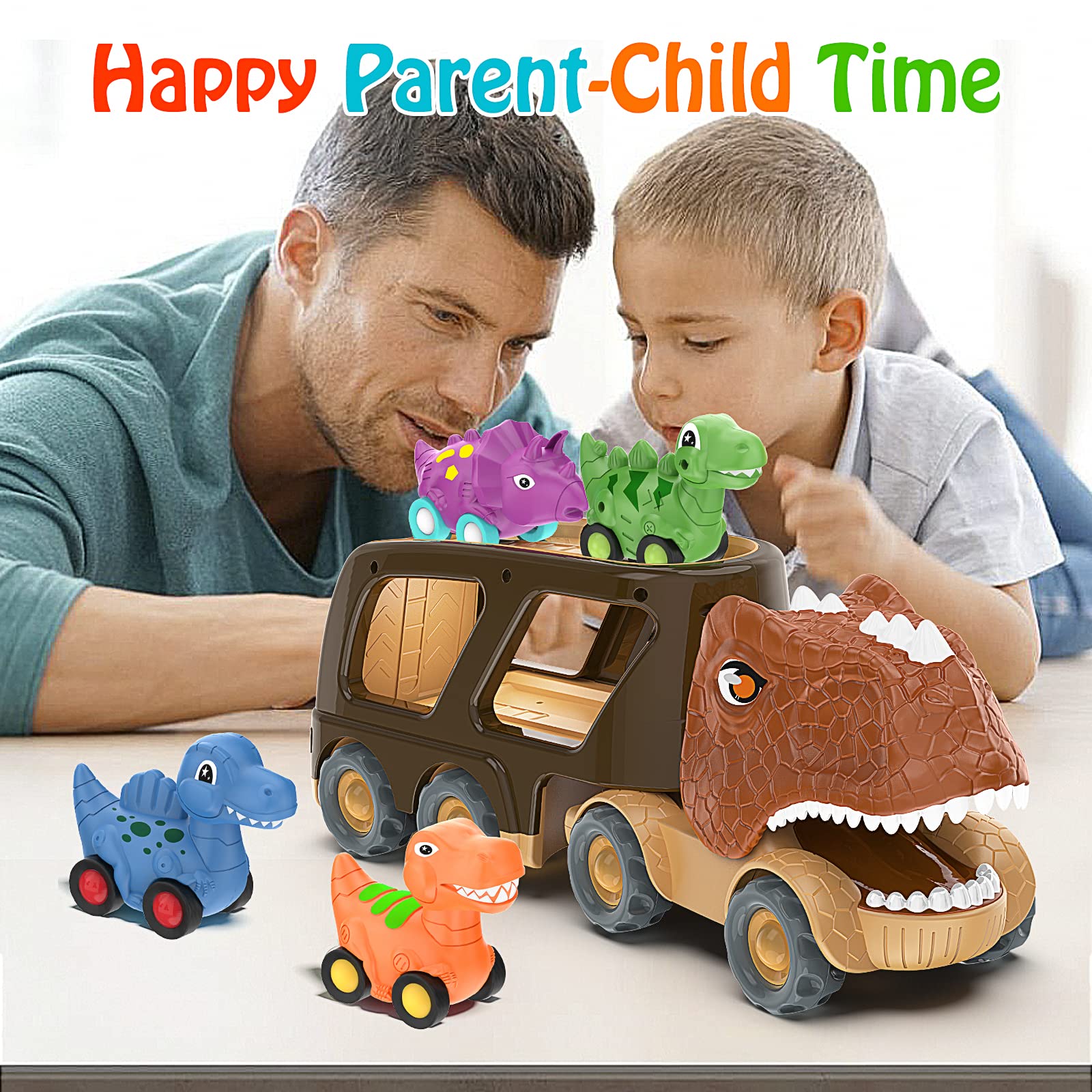 Veslier four-pack dino cars for storytelling and group fun