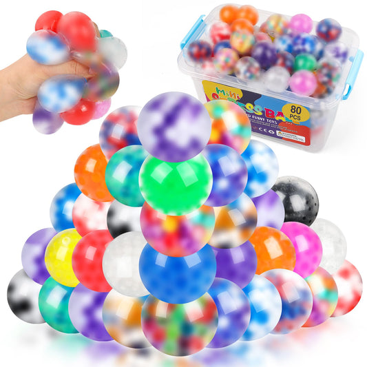 VESPRO 80Pack stress balls in varied styles for portable stress relief.