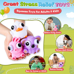 VESPRO 8-pack owl squishy with popping eyes for kids and adults