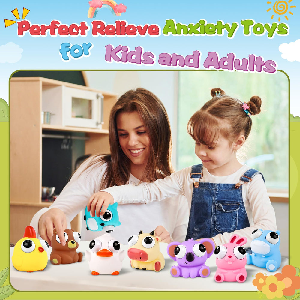 VESPRO 8-pack penguin squishy with popping eyes for on-the-go focus