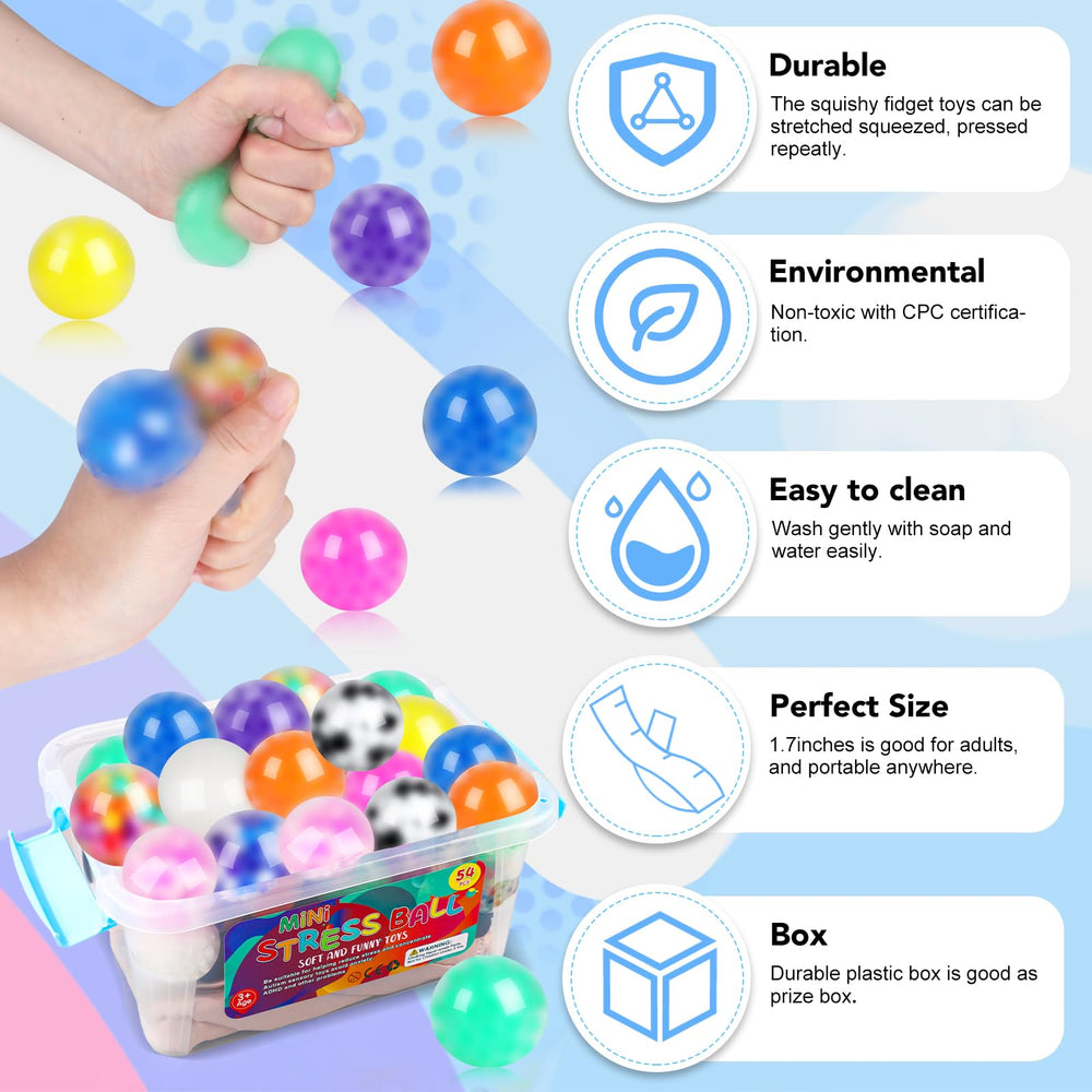 VESPRO easy-clean stress balls ideal for quick washing with soap and water.