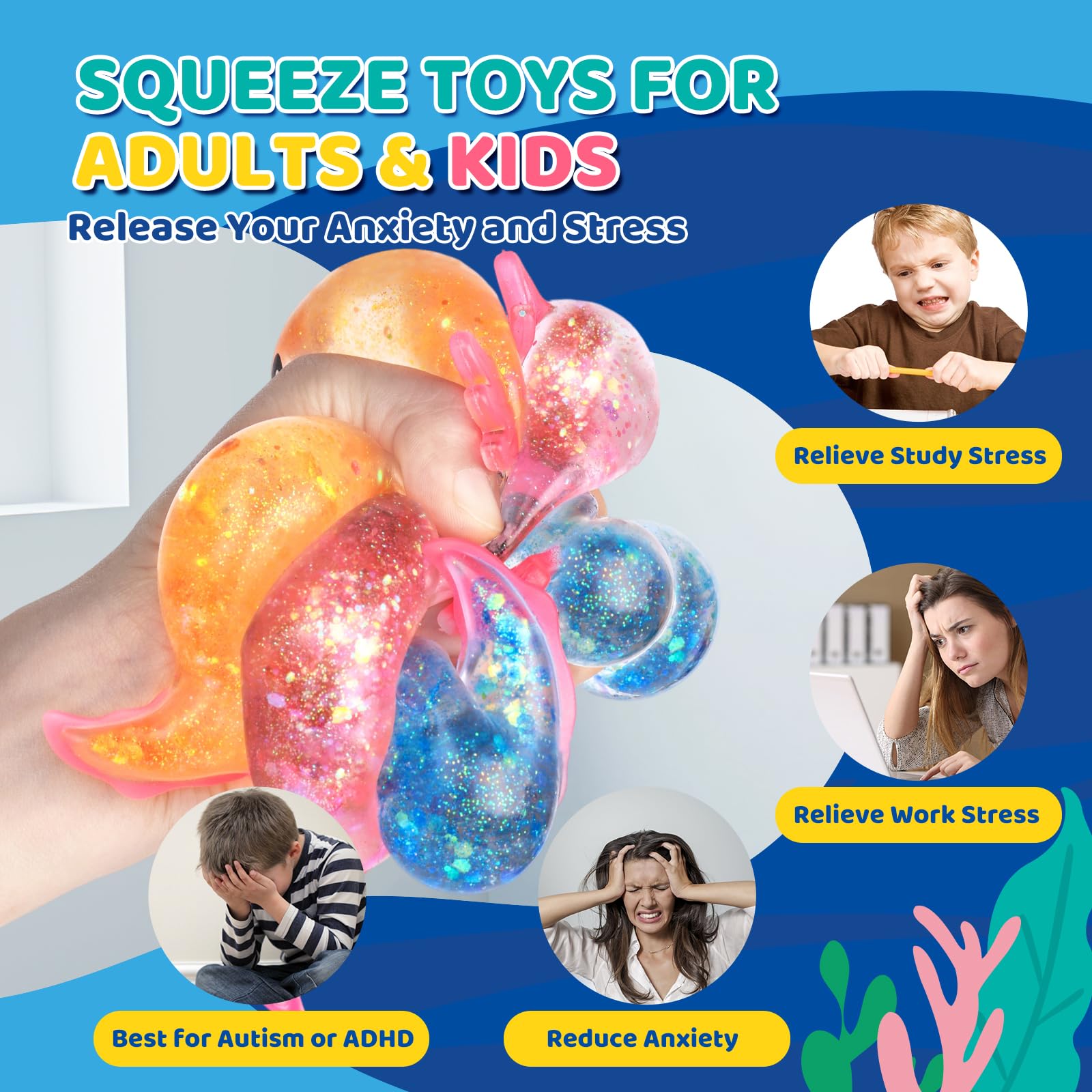 VESPRO stress ball with ergonomic grip helps improve hand dexterity and focus.