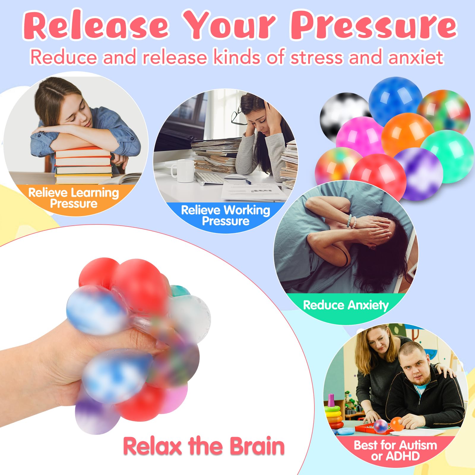 VESPRO pocket-sized squeeze ball ready for on-the-go use.