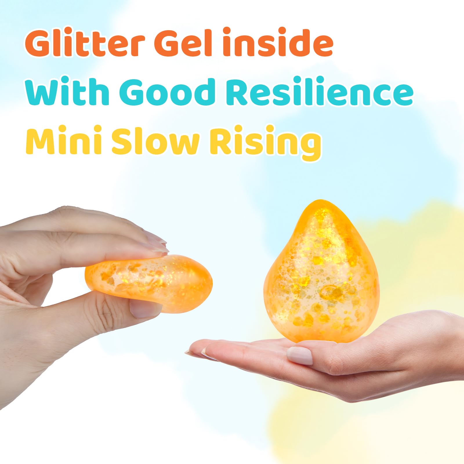 VESPRO slow-rise stress ball in action demonstrating gentle rebound