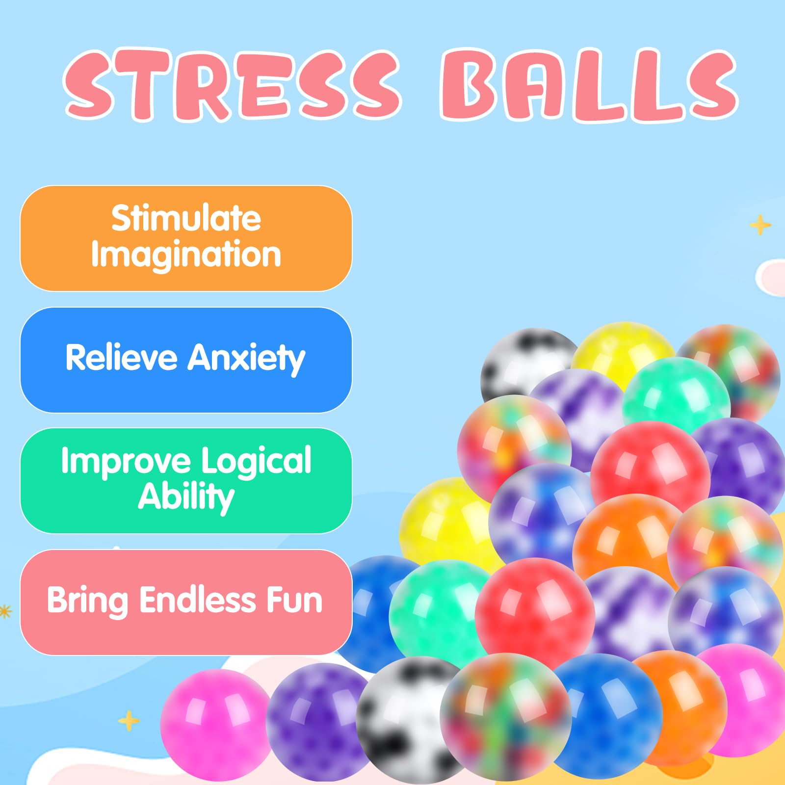 VESPRO stress relief balls are palm-sized for discreet desk or pocket use.