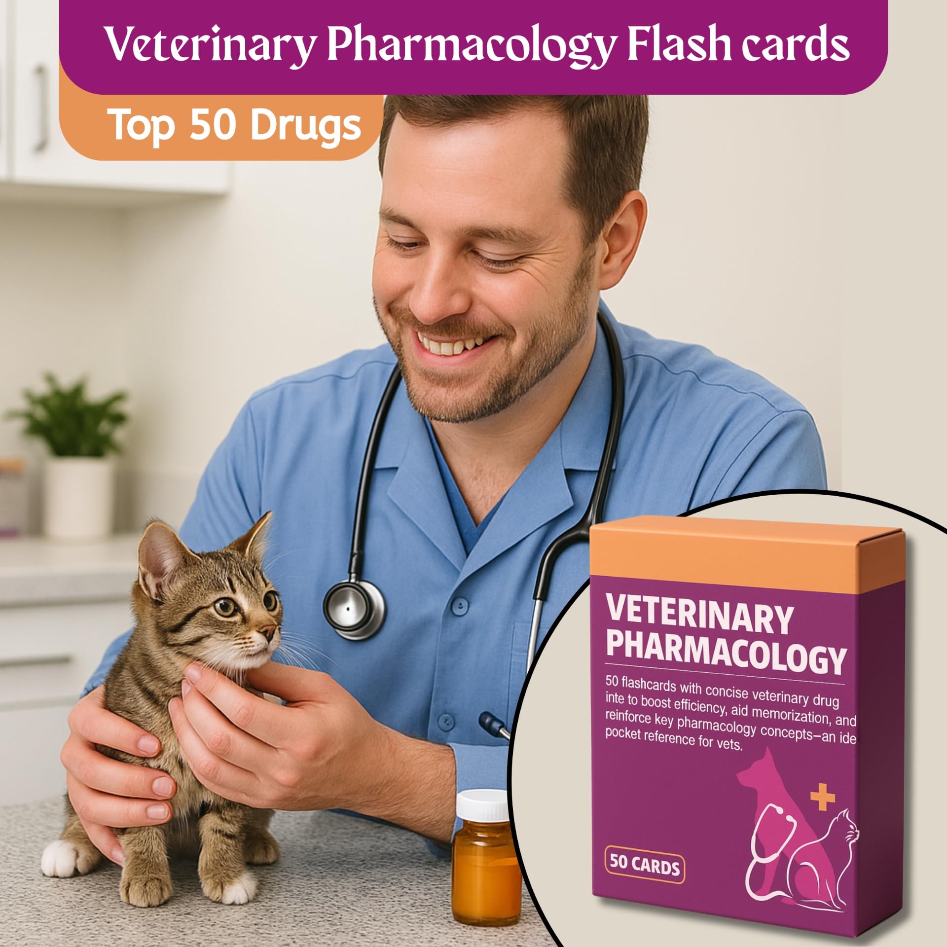 Vet Tech Flashcards durable card stock, built for long-term study use.