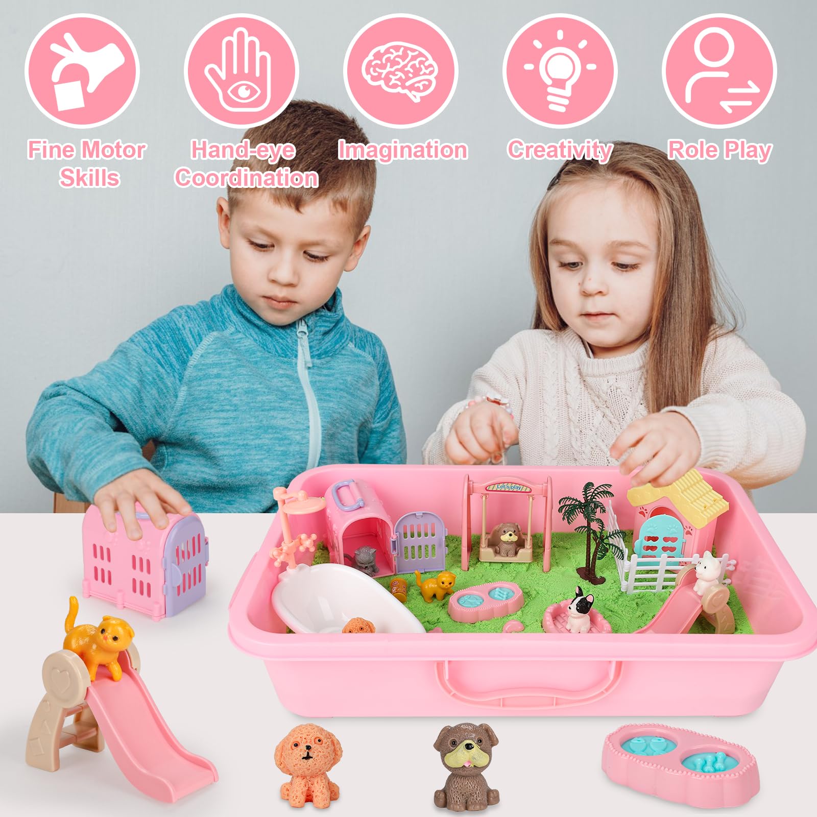 Vextronic dog and cat figures for imaginative pet care stories.