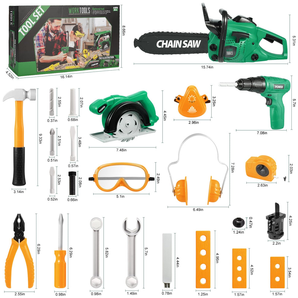 Vextronic kids tool set in action during pretend home repairs