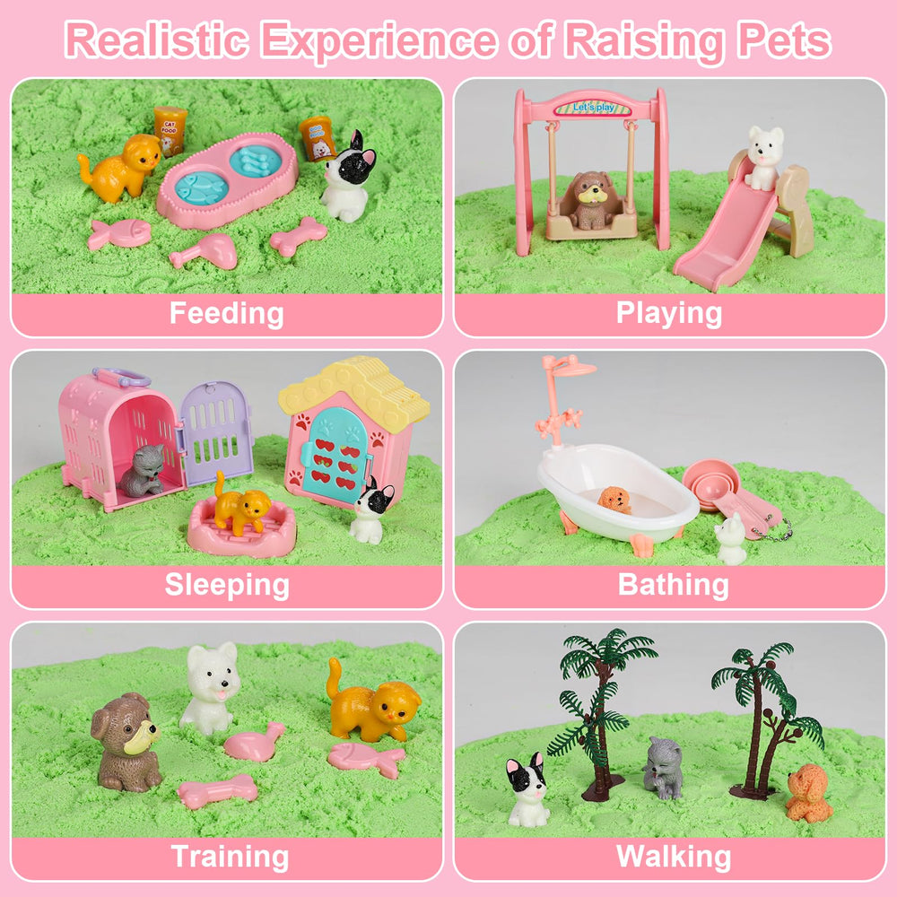 Vextronic pet bowls and foods for feeding role-play.