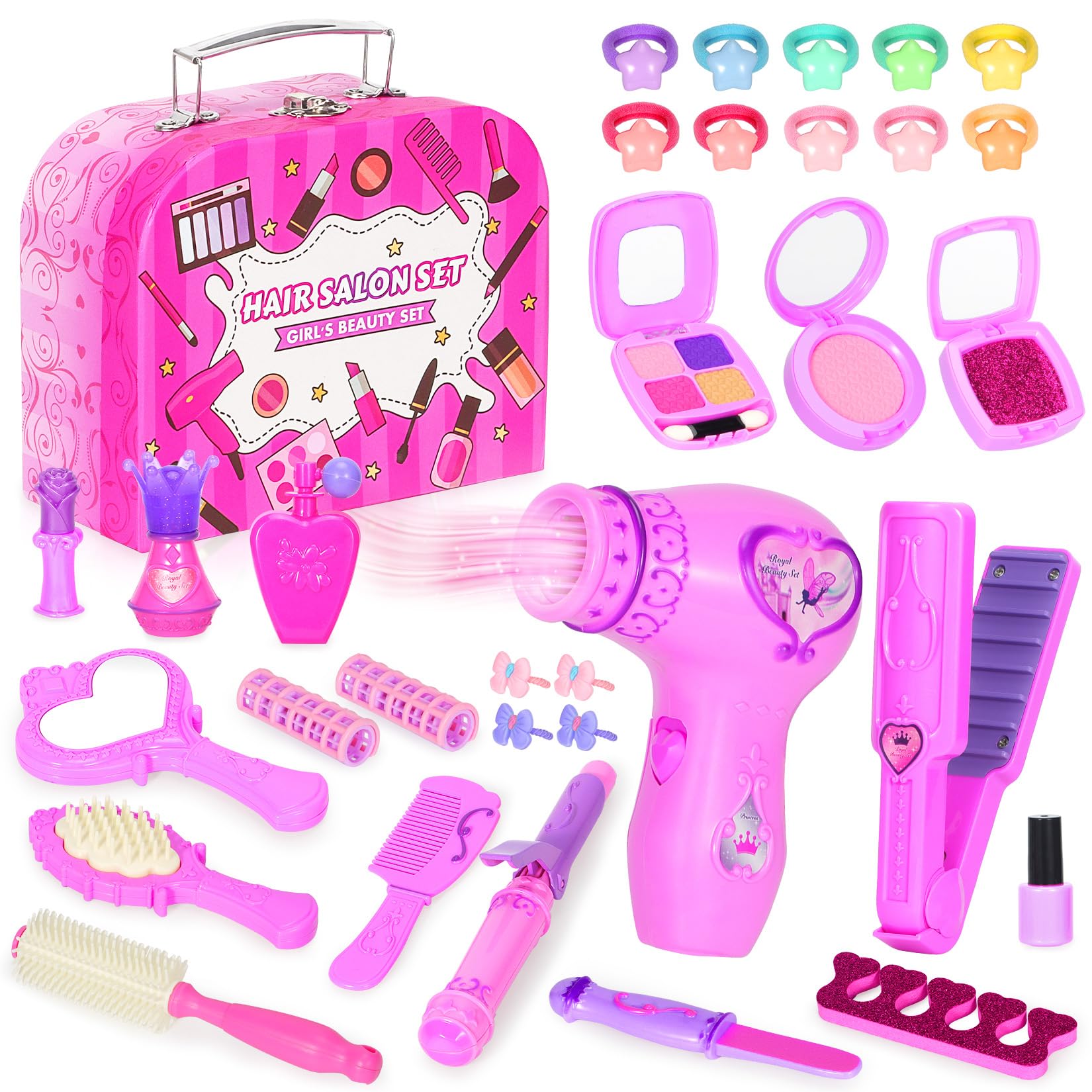 VGOFUN hair salon toy storage case keeps tools organized for playtime