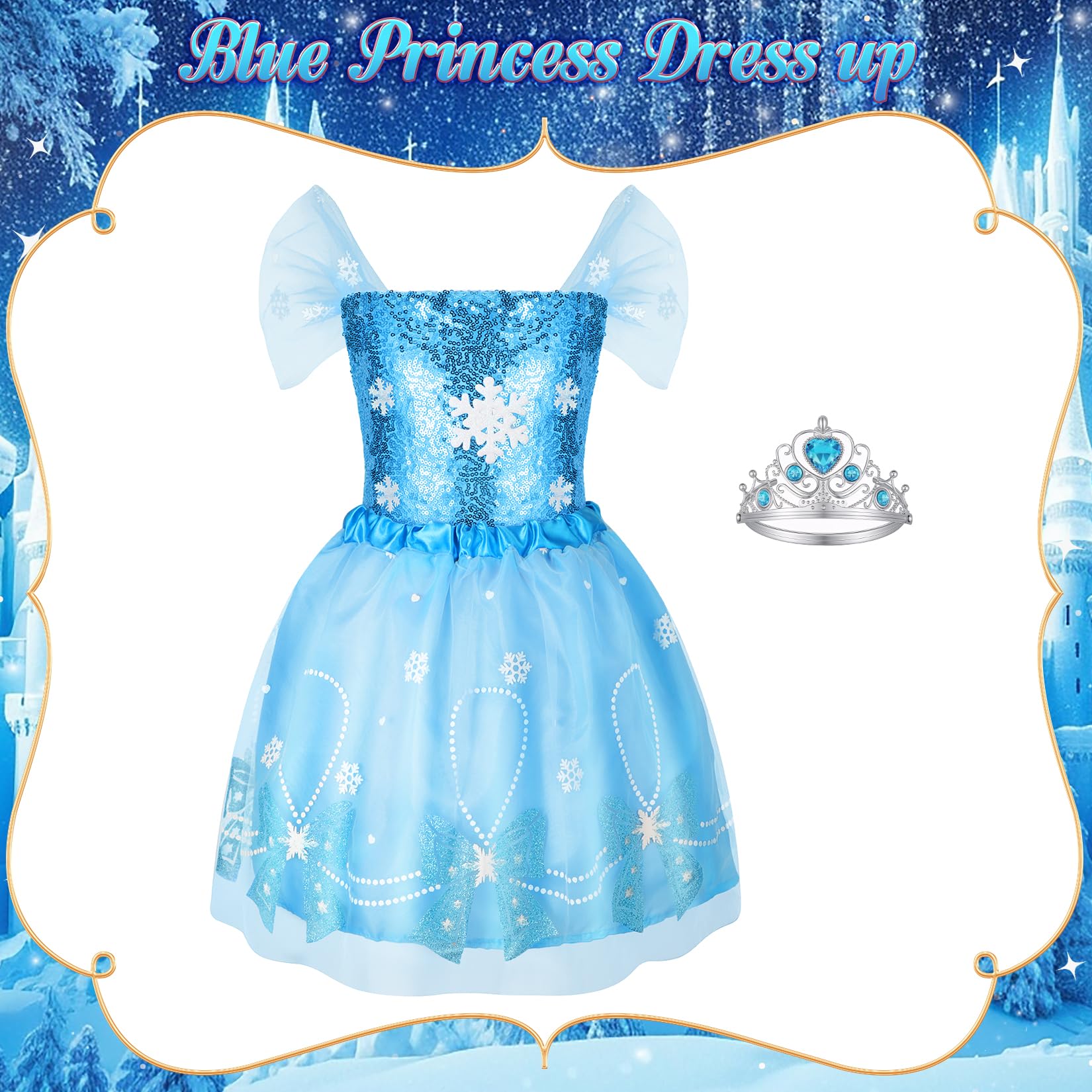 VGOFUN princess crowns complete the magical dress-up look