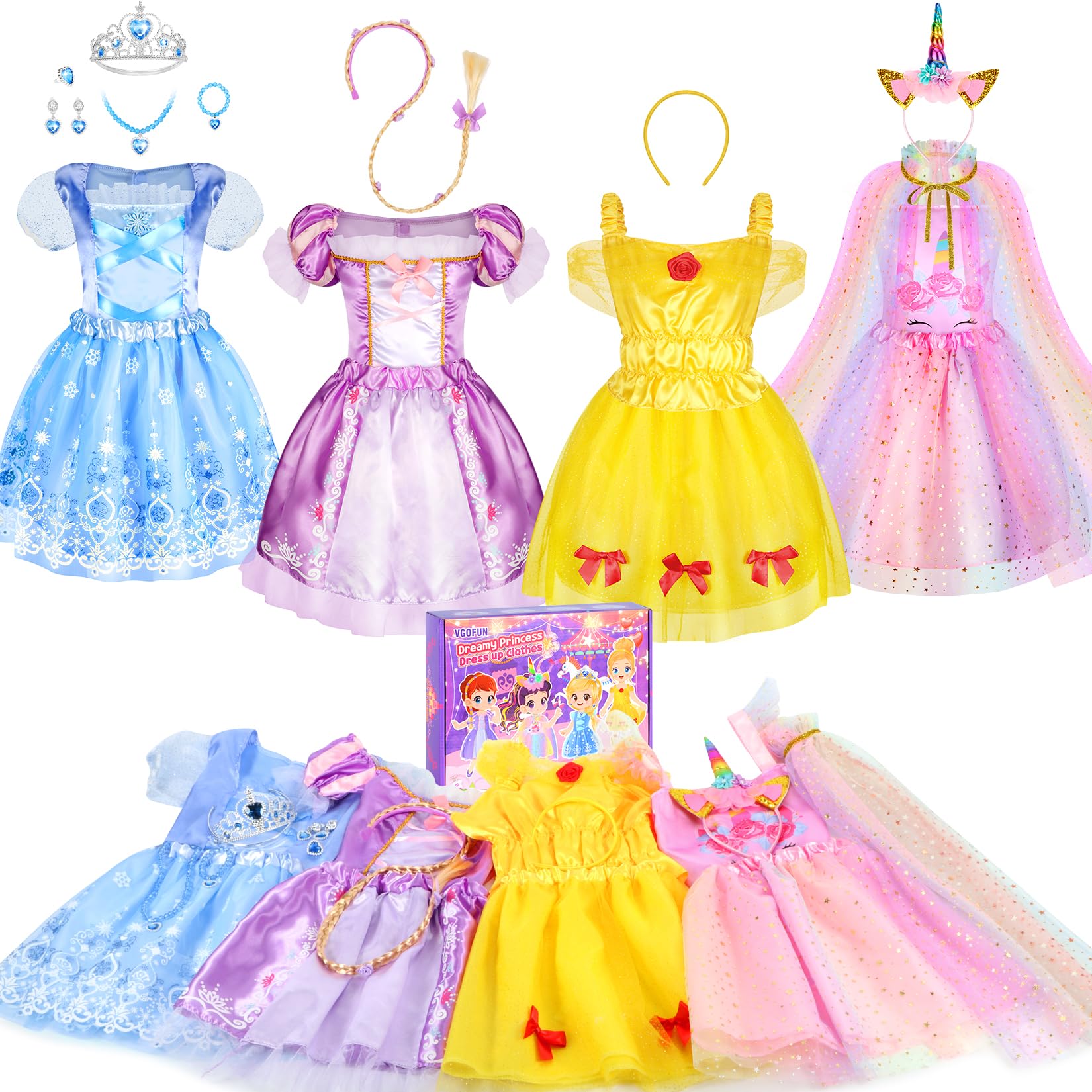 VGOFUN Princess Dress Up box with the full 19-piece set for imaginative play