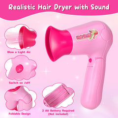 VGOFUN toddler hair dryer with authentic sound for pretend salon sessions