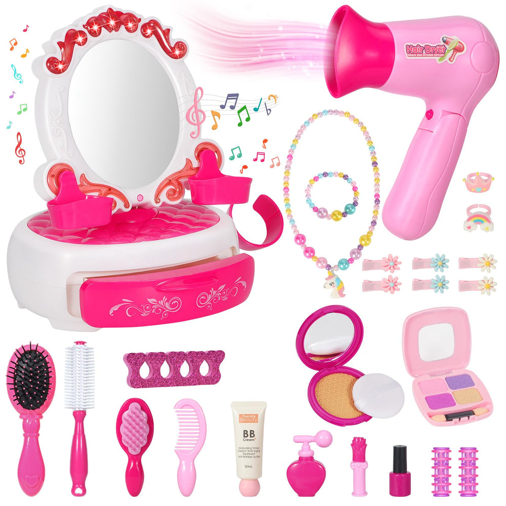 VGOFUN toddler vanity mirror with lights for imaginative play