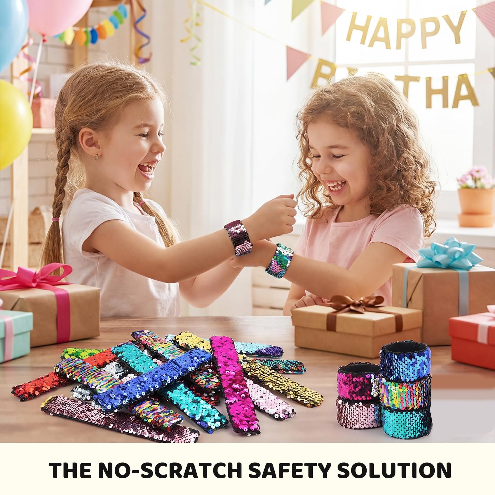 VGOODALL reversible mermaid sequins bracelets shimmer with color shifts for engaging play.