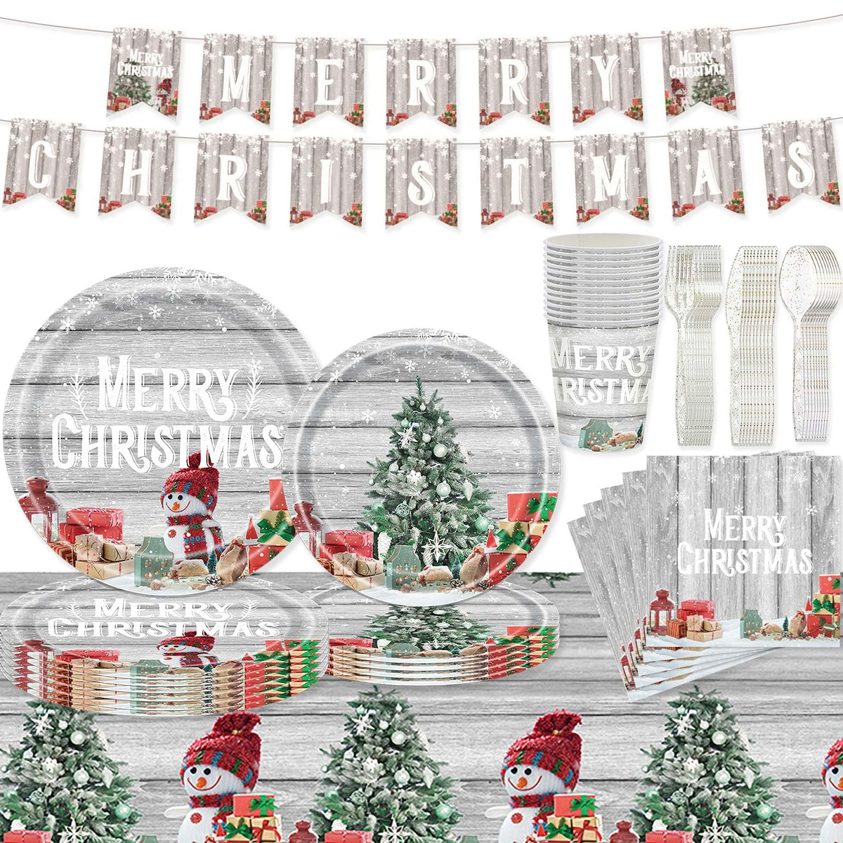 VHUWE Christmas 7-inch plates for festive dining and quick cleanup.