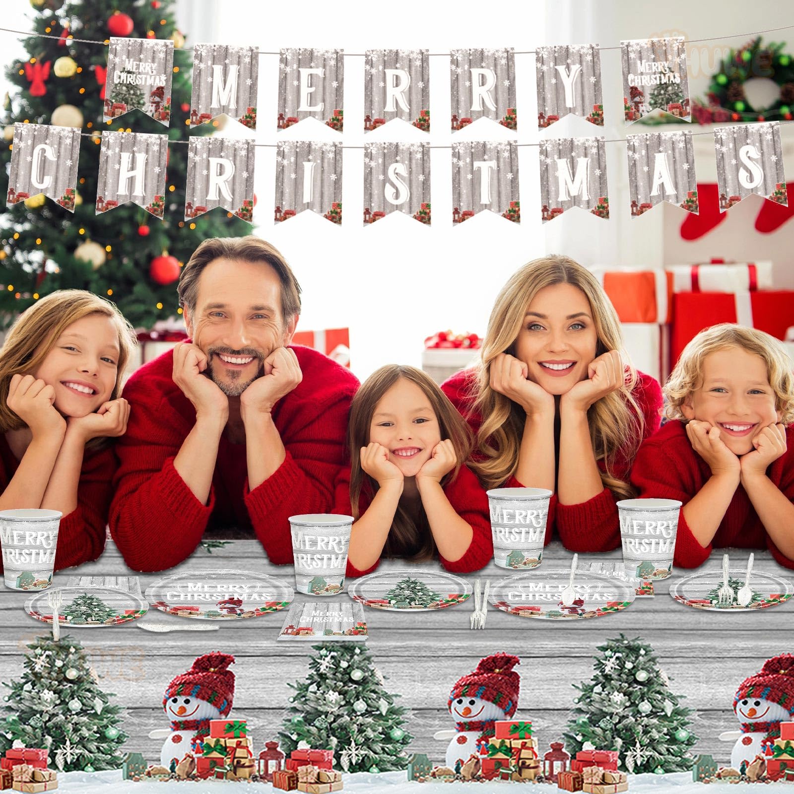 VHUWE Merry Christmas banner adds festive atmosphere to gatherings.