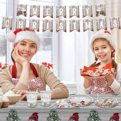 VHUWE Christmas tablecloth protects surfaces while enhancing decor.