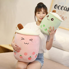 VHYHCY Boba plush as a decorative bed ornament.