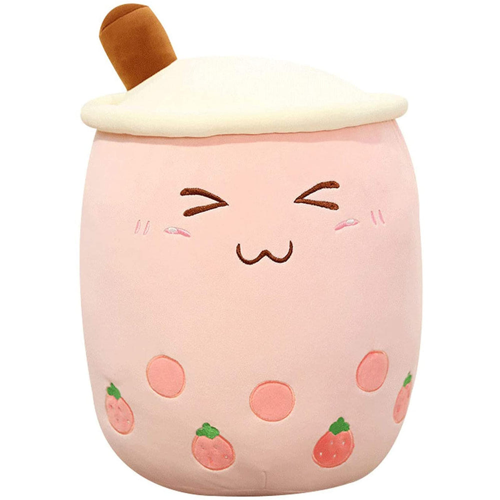 VHYHCY Boba plush pink cup, front view, cozy cuddle companion.