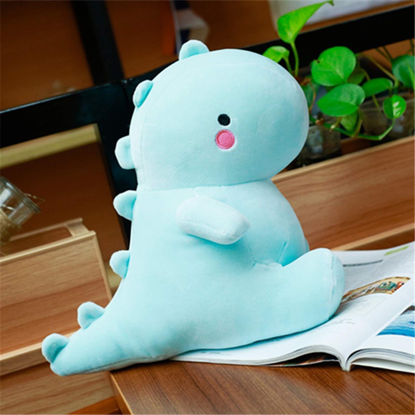 VHYHCY dinosaur plush fabric texture close-up, shows fluffy coat and gentle seams.