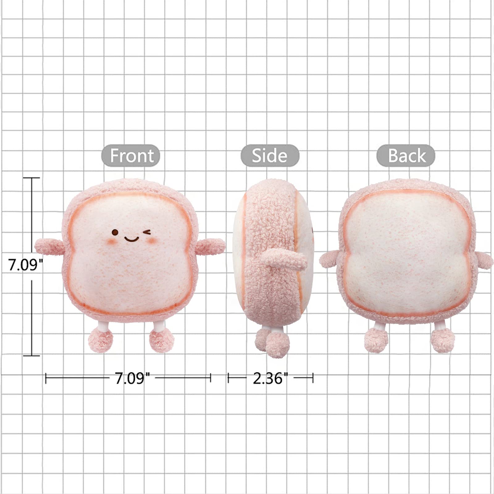 VHYHCY toast bread pillow pink, lightweight yet supportive for naps