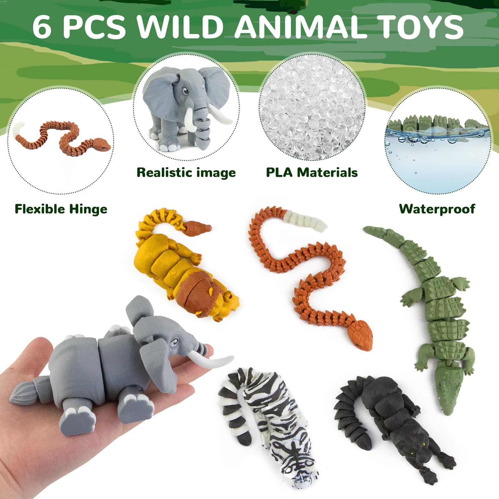 Viabty safari tiger figure for interactive storytelling and vocabulary building