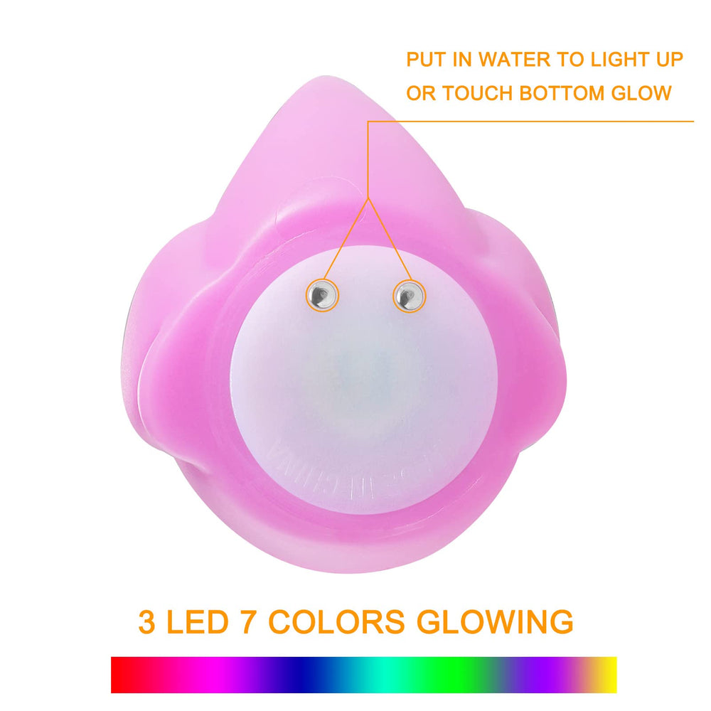Gift-ready set of six VIBOYLAR glow bath toys for toddlers