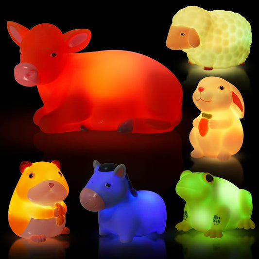 VIBOYLAR 6-pack farm animal bath toys for toddlers, ideal for engaging bath time play