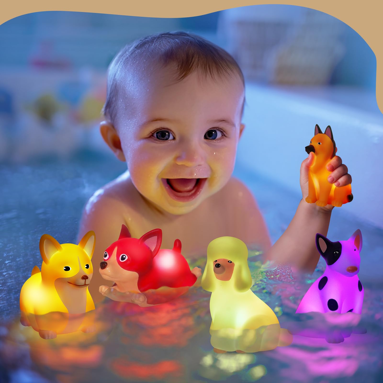 VIBOYLAR soft-edged bath toys are gentle for little hands