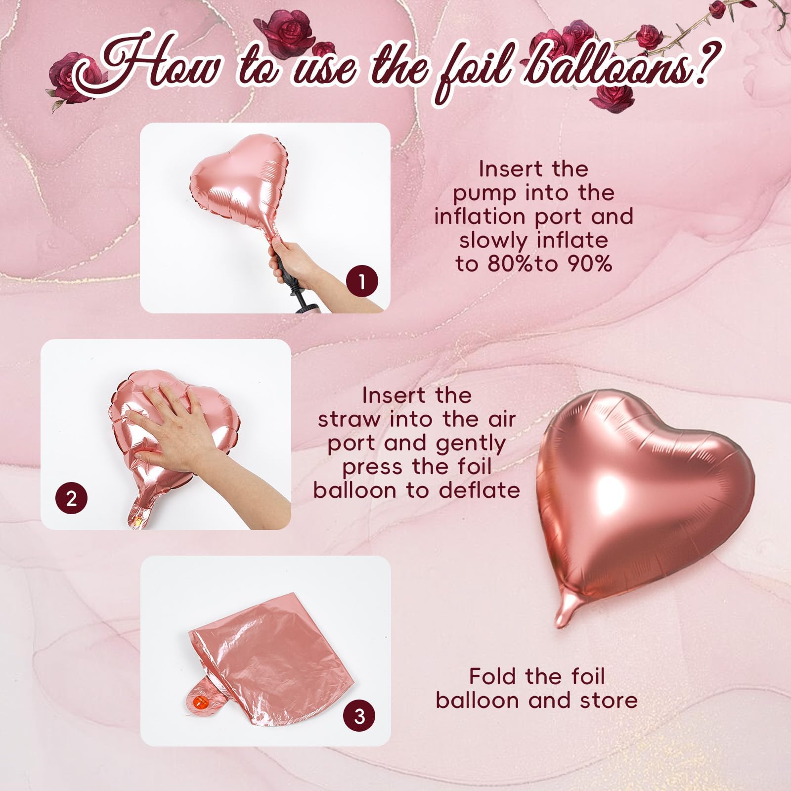 Vicduotex metallic rose gold 10 inch balloons for elegant decor.