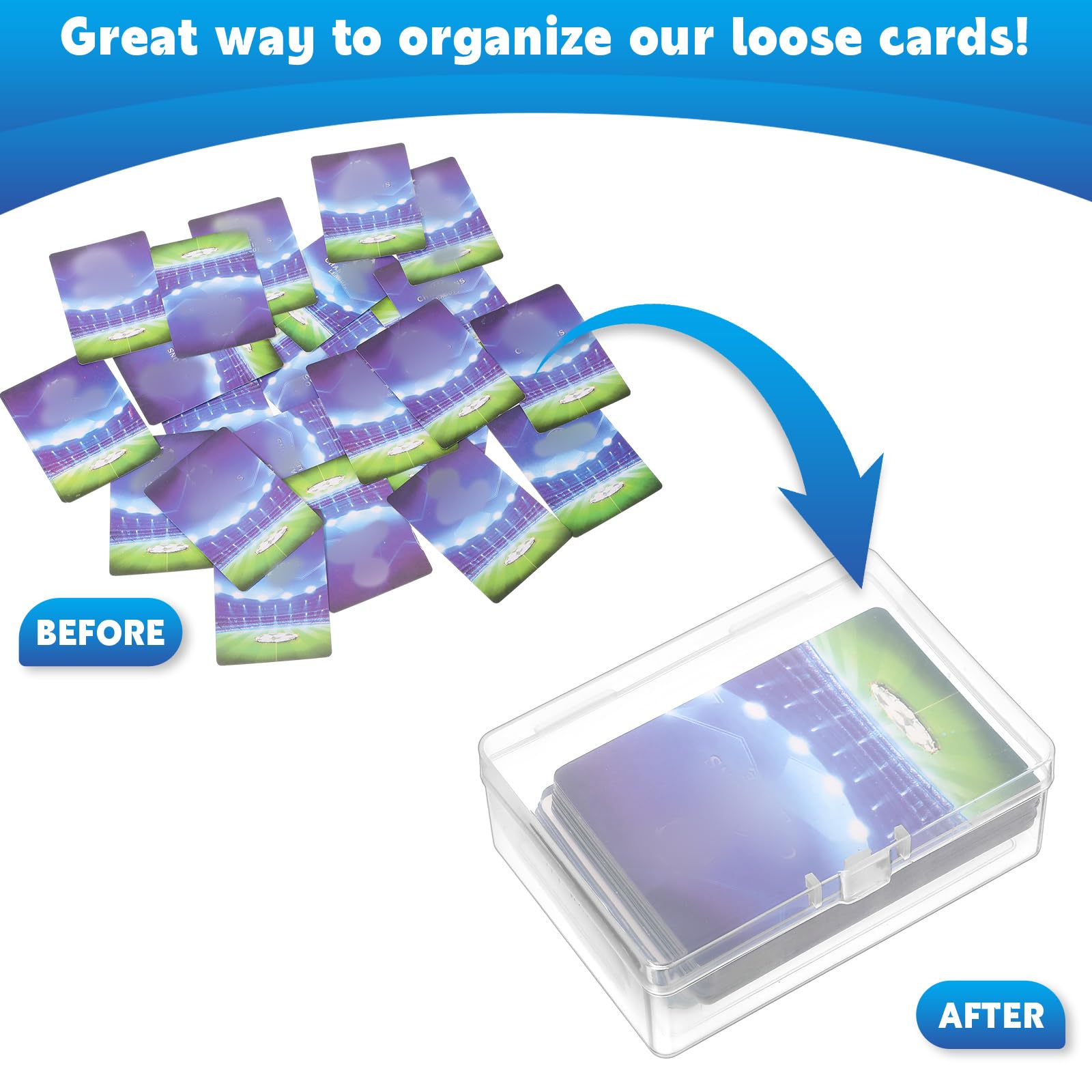 Vicenpal durable thick plastic card box shields cards from drops
